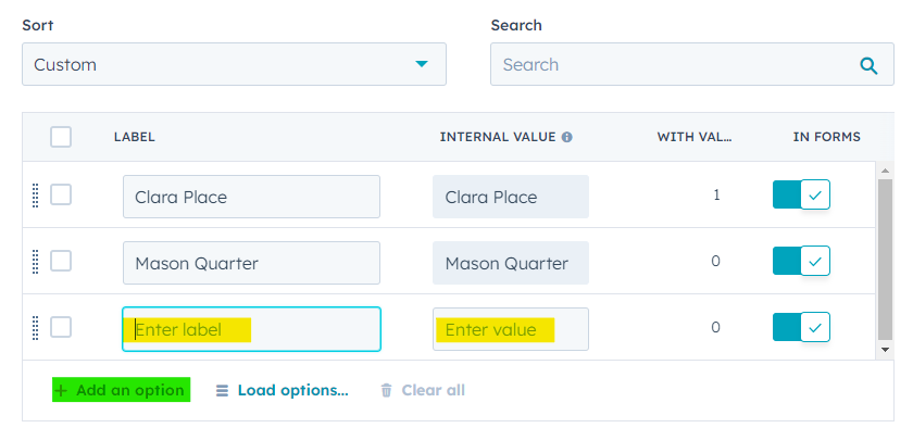 State pages - amend properties